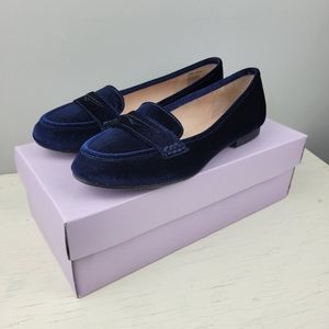 Madden Girl Blue Velvet Loafers Size 6 New in a box
